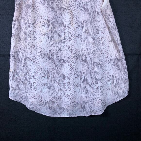 LOFT Womens Blouse Pink White Purple Snakeskin Lined V Neck Tank Small - Picture 3 of 13